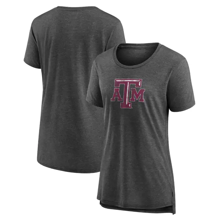 T-shirt triblend femme NCAA Aggies de Texas A&M gris foncé