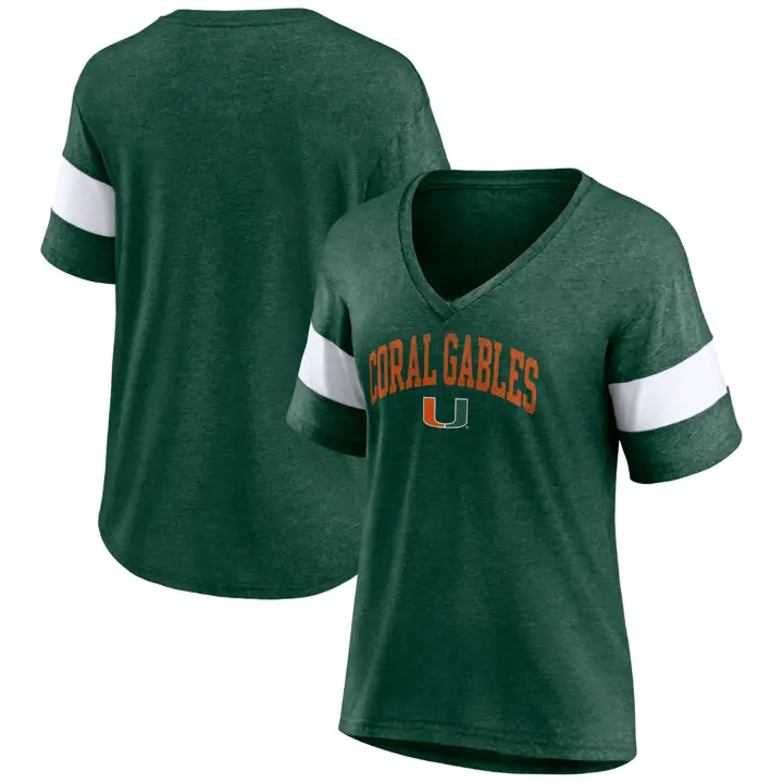 T-shirt en triblend à encoche femme NCAA Miami Hurricanes vert