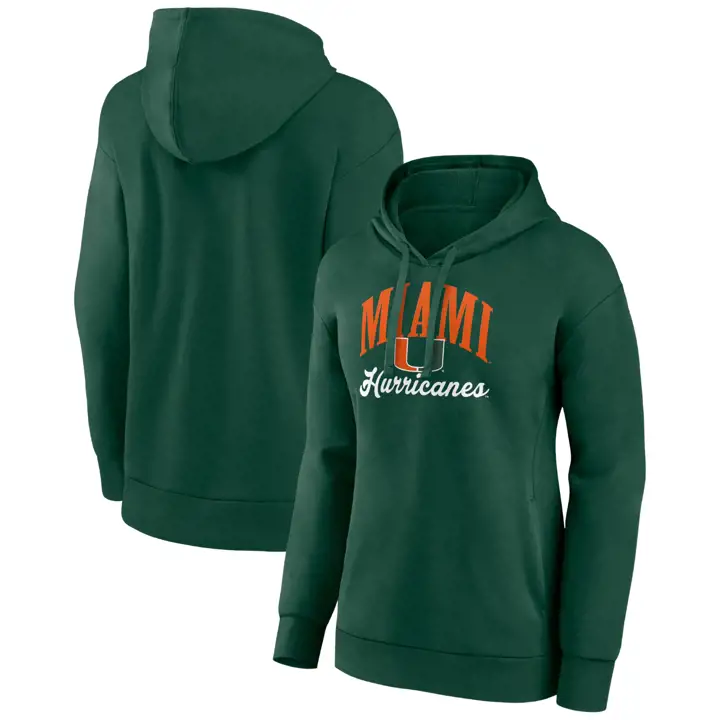 Miami Hurricanes NCAA Sweat à Capuche Femme vert