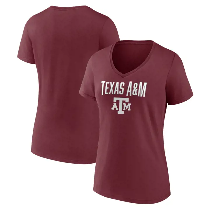 T-shirt à col en V pour femme Texas A&M Aggies NCAA mar