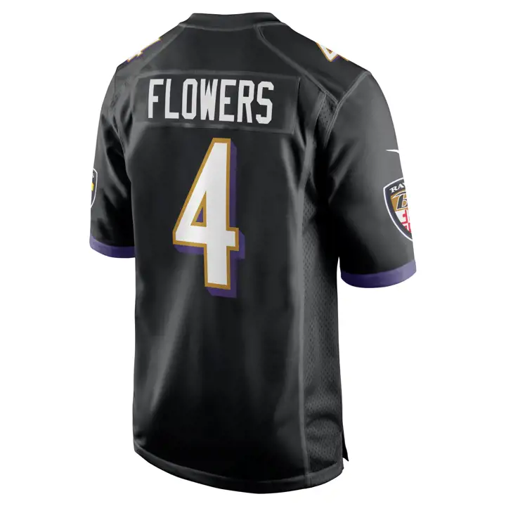 Maillot de match NFL des Ravens de Baltimore 23 Zay Flowers BLK