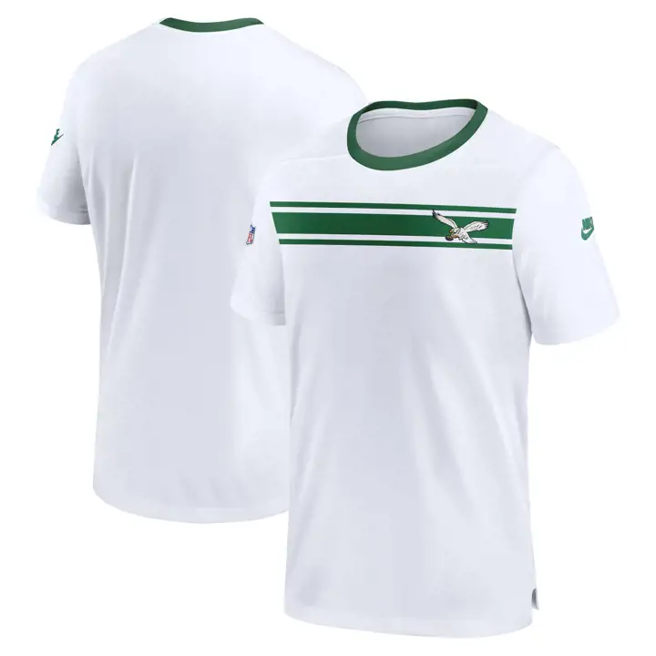 Haut Nike SS DF UV Coach Philadelphia Eagles pour homme, couleur Blanc