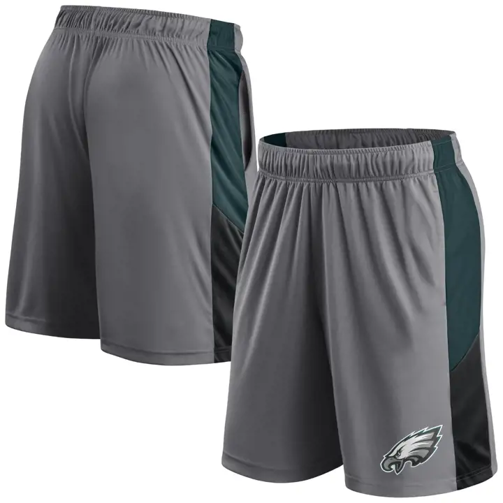 Short en poly-coton « FAN Fundamental » gris des Eagles de la NFL pour homme