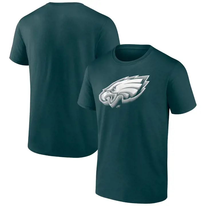 T-shirt homme Eagles NFL en coton Chrome Dimension manches courtes sarcelle