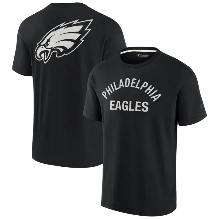 T-shirt Homme Eagles NFL Signature Manches Courtes Noir