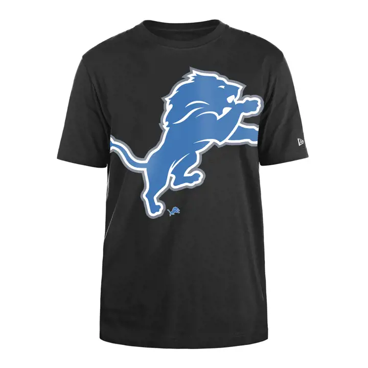 T-shirt surdimensionné SMU NFL New Era pour homme Detroit Lions SS 24 BLK