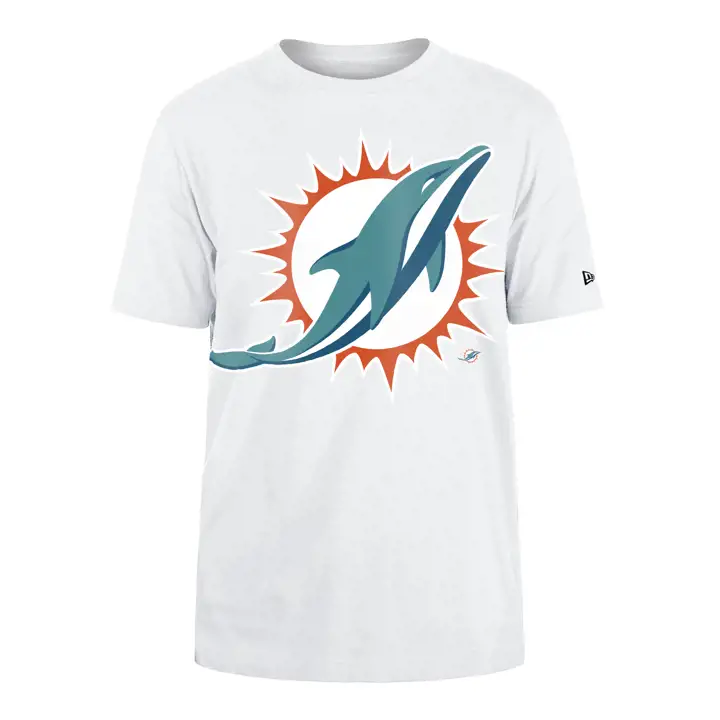 Miami Dolphins NFL Hommes T-Shirt Oversize SMU Manches Courtes New Era 24 BLANC