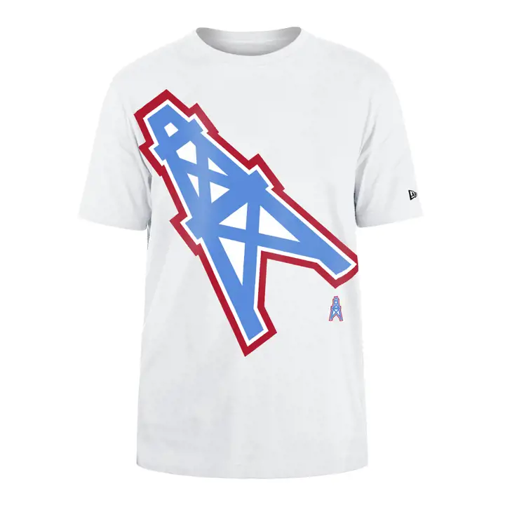 T-shirt surdimensionné rétro Houston Oilers NFL pour homme New Era SMU manches courtes 2