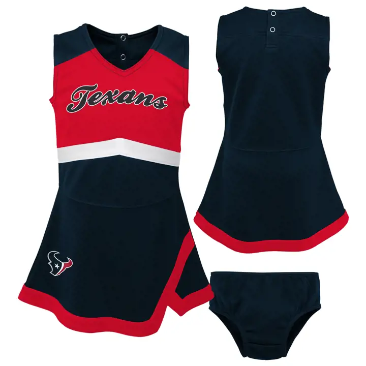 Ensemble robe de capitaine de pom-pom girl NFL Houston Texans pour tout-petit, couleur marine
