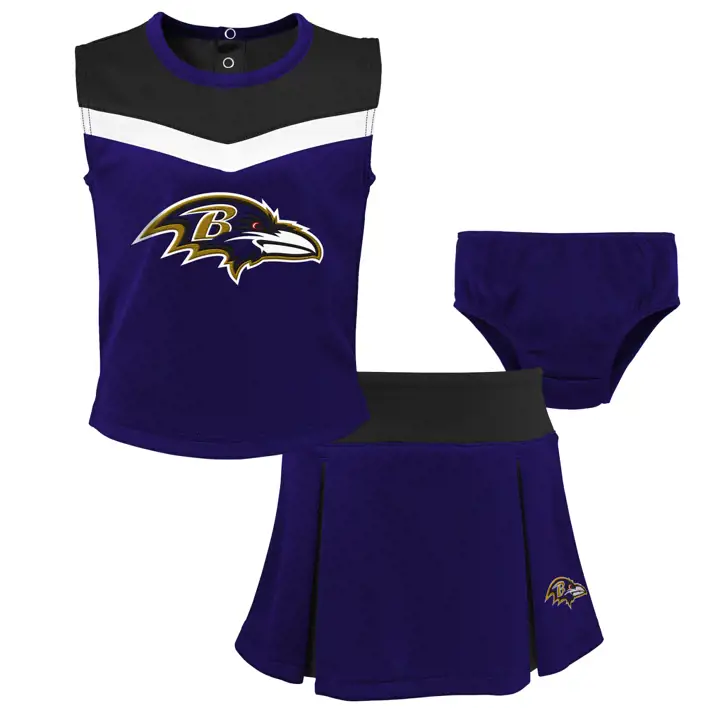 Ensemble de 2 tenues de cheerleading NFL Baltimore Ravens pour tout-petit pur