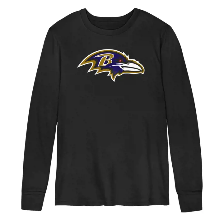 T-shirt à manches longues NFL Baltimore Ravens pour tout-petit avec logo principal - noir