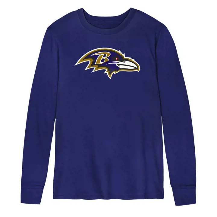 T-shirt à manches longues à logo primaire NFL Baltimore Ravens pour tout-petit, couleur violette