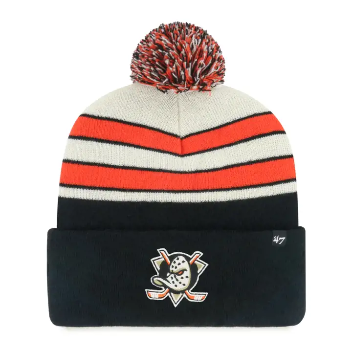 BONNET POMPON ANAHEIM DUCKS LNH Noir/orange/naturel