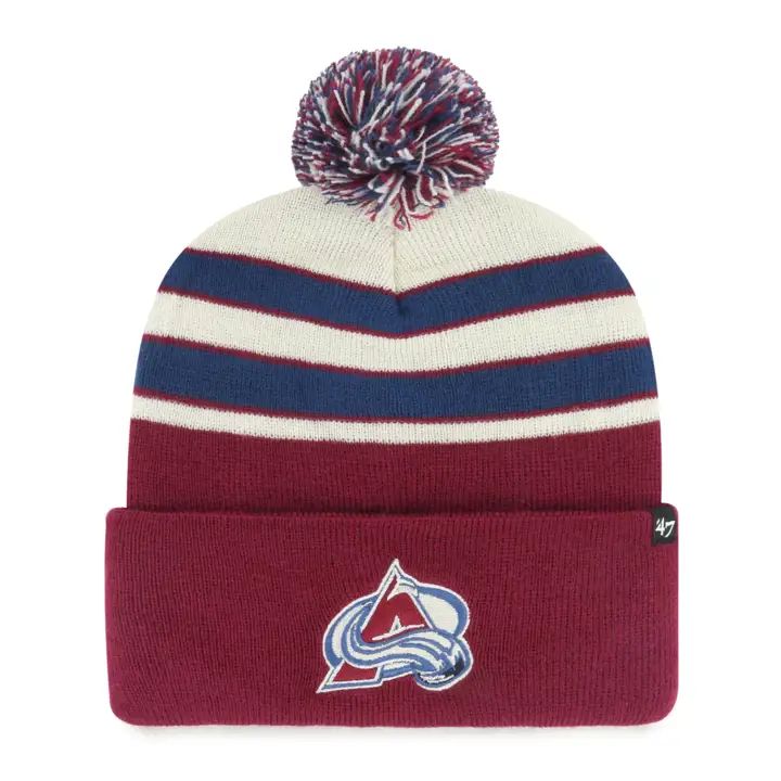 COLORADO AVALANCHE LNH Bonnet à pompon MB  Crème/bleu/naturel