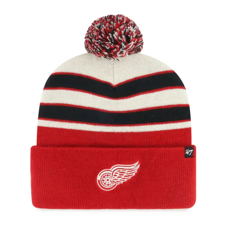 Bonnet en maille avec pompon NHL Detroit Redwings MB Noir/ rouge/ naturel
