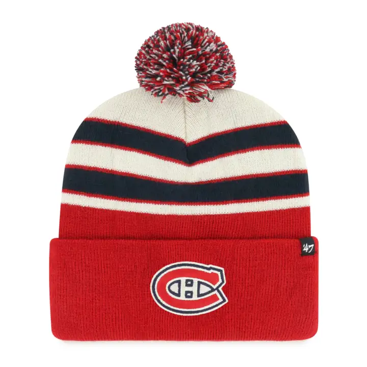BONNET POMPON MONTREAL CANADIENS LNH MB ROUGE/ marine/ naturel