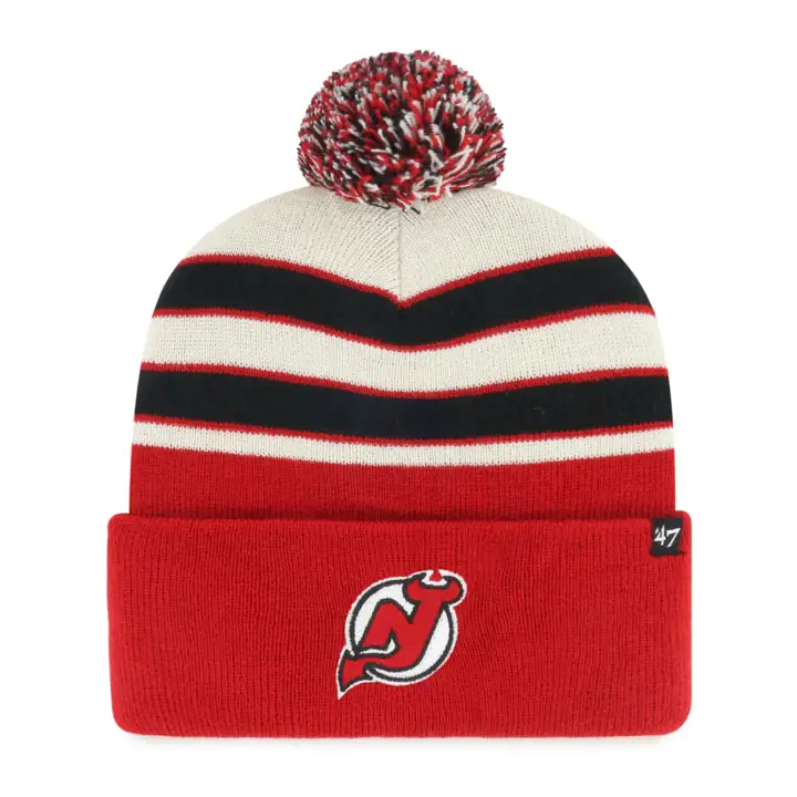 BONNET À POMPON NHL NEW JERSEY DEVILS ROUGE/NOIR/NATUREL