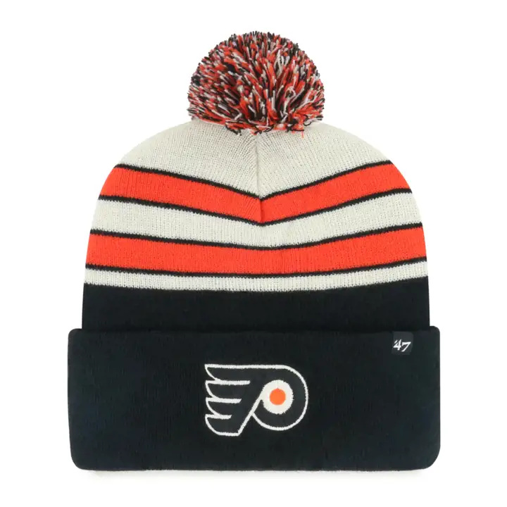 PHILADELPHIA FLYERS LNH Tuque en tricot à pompon MB Noir/ orange/ naturel