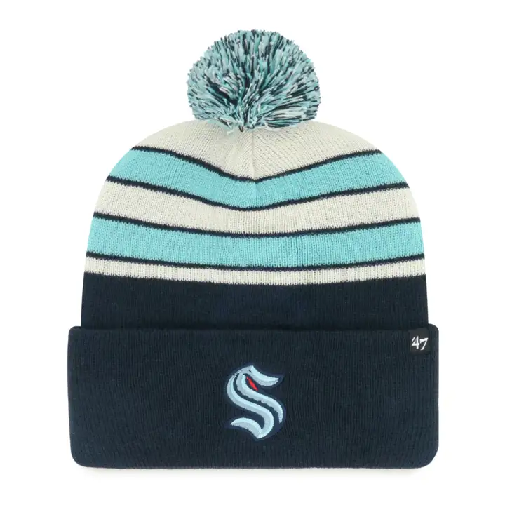 SEATTLE KRAKEN LNH Bonnet à pompon MB MARINE/ sarcelle/ naturel