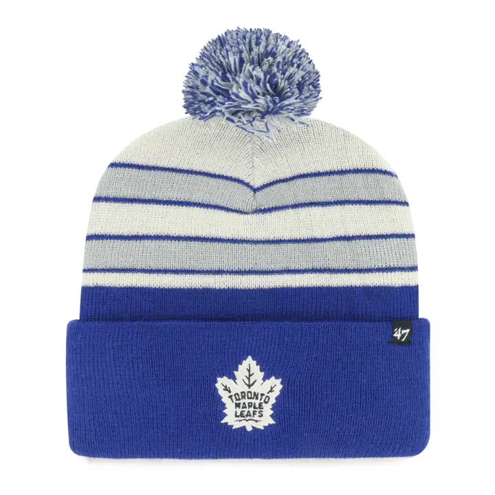 TORONTO MAPLE LEAFS LNH Bonnet à pompon MB Bleu royal/ gris/ naturel