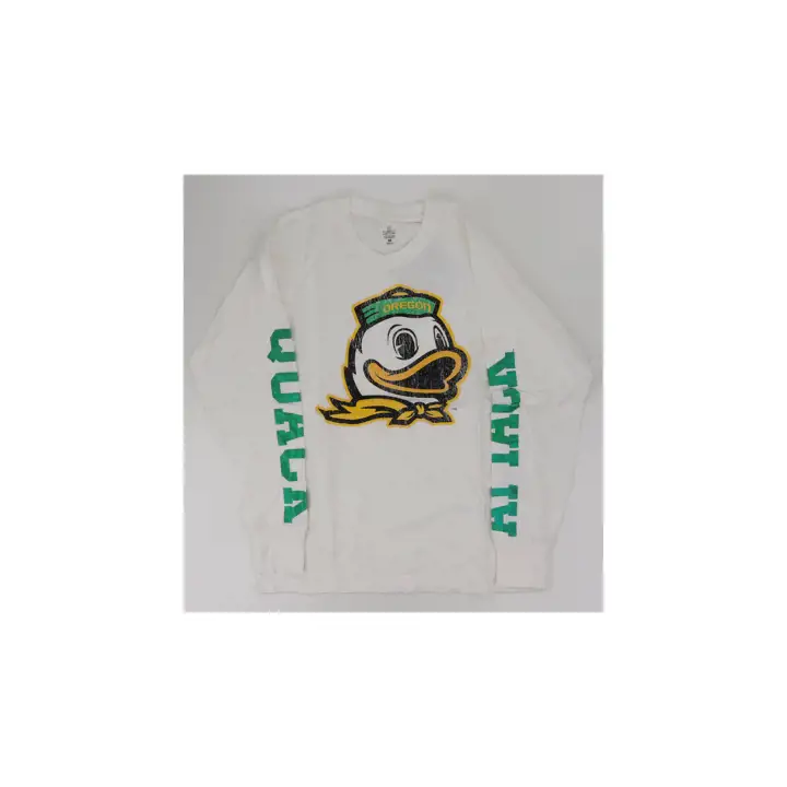 T-shirt à manches longues Oregon Ducks NCAA pour femme - Modèle Game Plan - BLANC