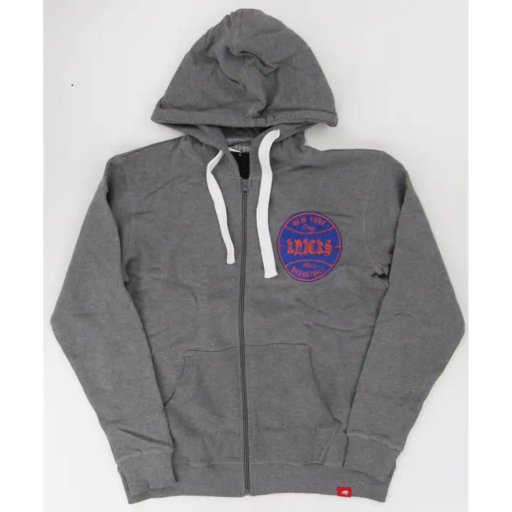 New York Knicks NBA Sweat à capuche zippé Buxton gris