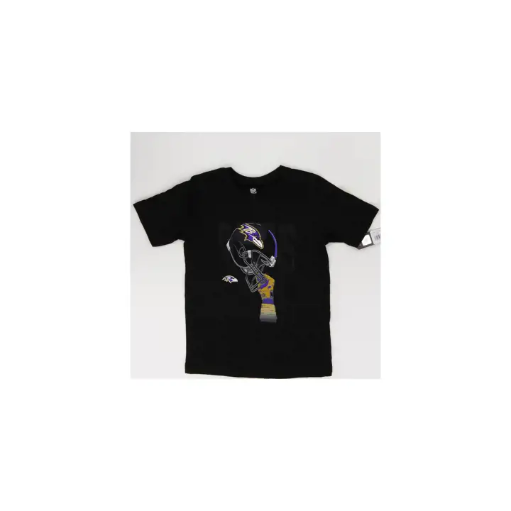 T-shirt noir enfant Baltimore Ravens NFL avec casques