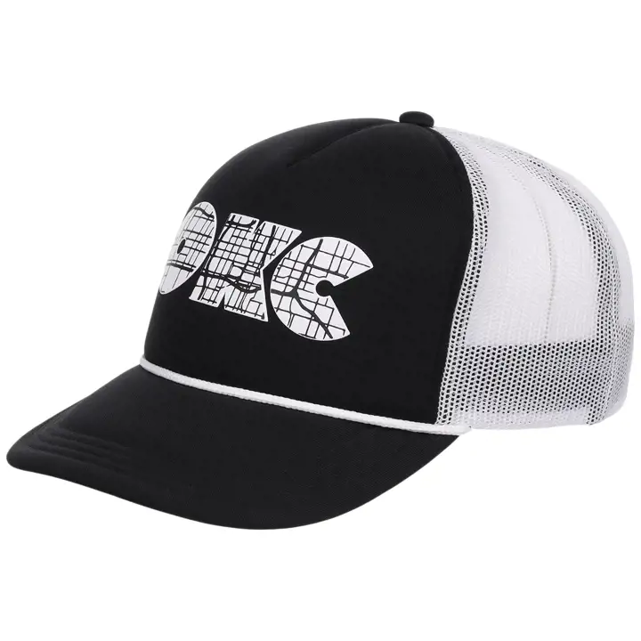 Casquette trucker en mousse locale d'Oklahoma City Noire/Blanche