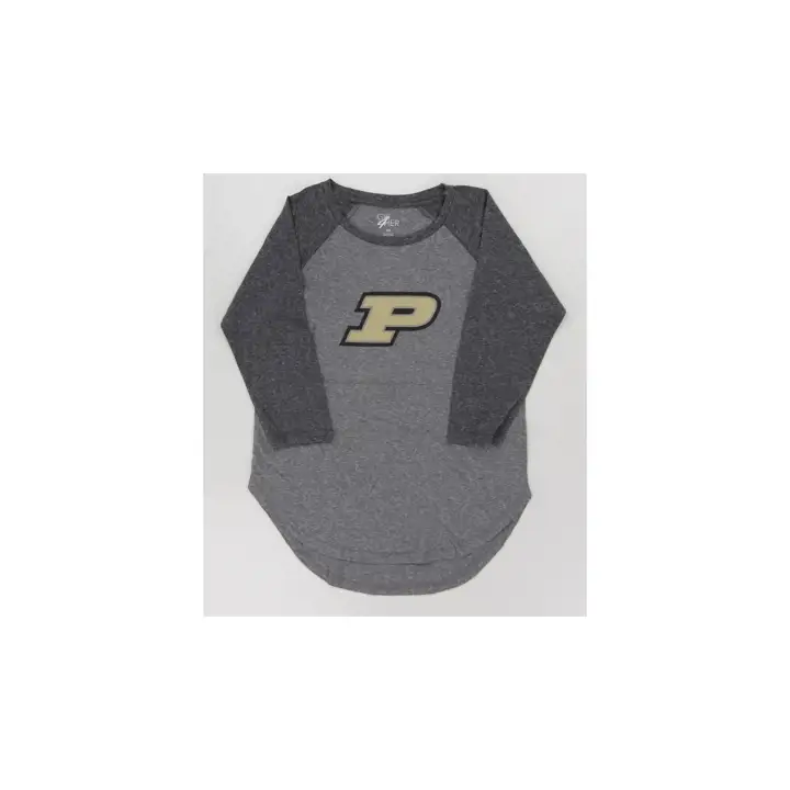 Purdue Boilermakers NCAA Women's Primary Logo Raglan 24 WHT