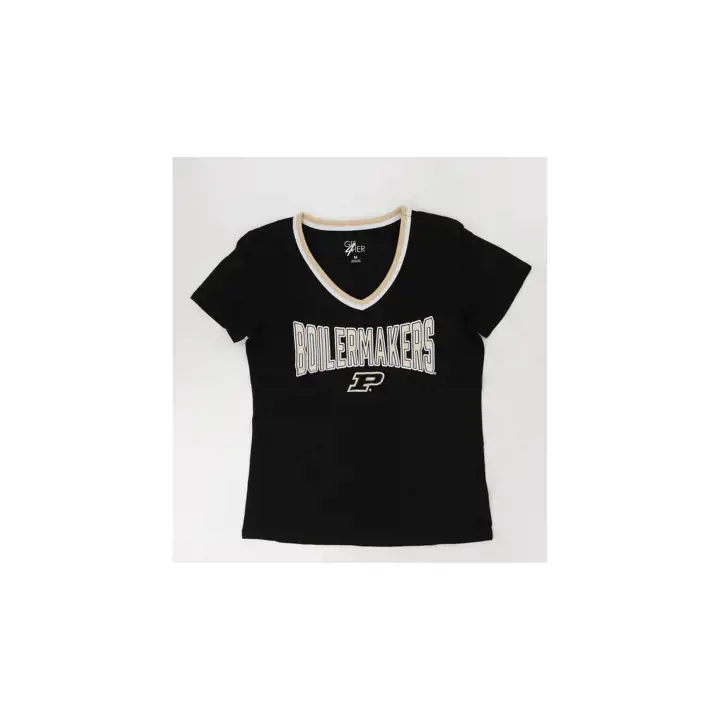 T-shirt Purude Boilermakers NCAA pour femme "Key Move" manches courtes 24 BLK