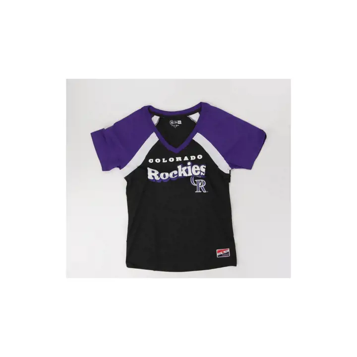 T-shirt à manches courtes raglan Rockies MLB pour femme 24 blk