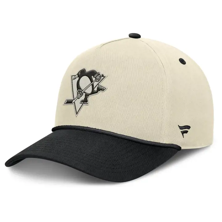 PITTSBURGH PENGUINS LNH Casquette A Frame Visière Plate IVO/BLK