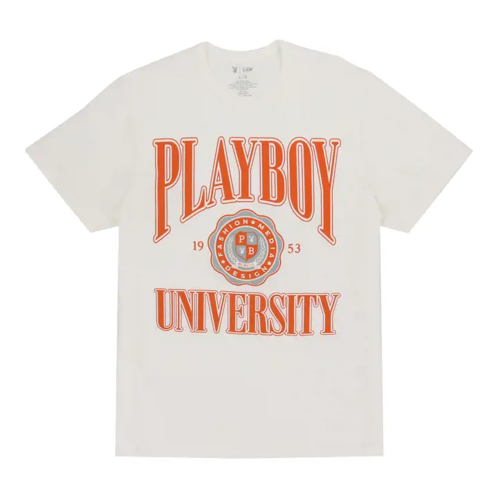 T-shirt Playboy à écusson universitaire BLA/ORA FONCÉ