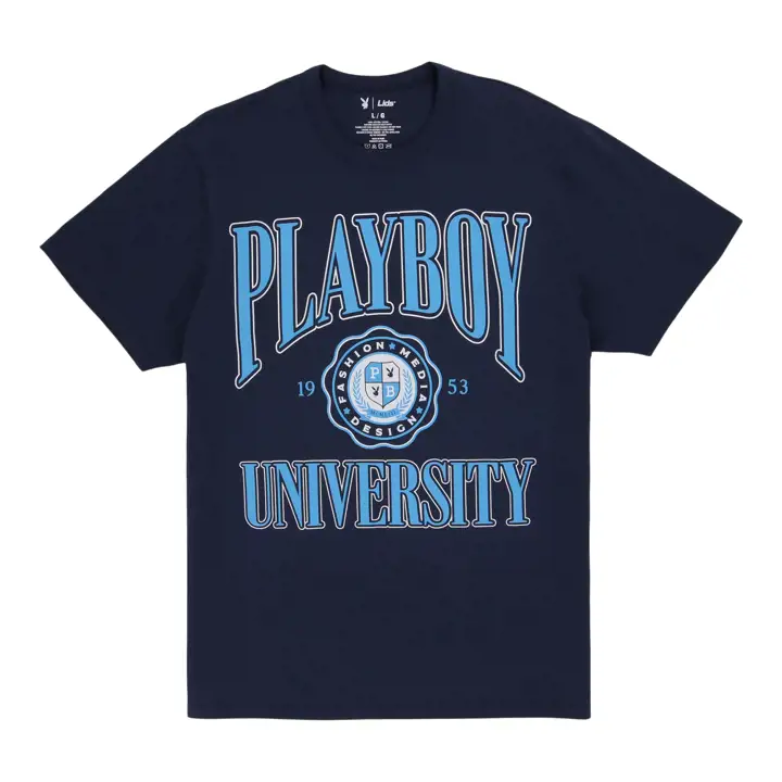 Playboy Varsity Crest T-Shirt NAVY/LBL