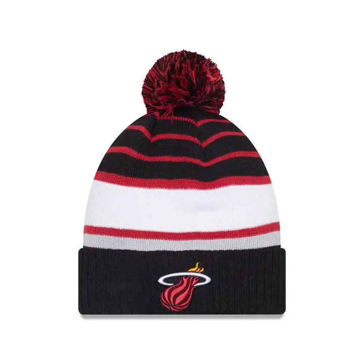 Bonnet tricoté Miami Heat NBA Team Stripe MB NOIR/ROUGE/BLANC