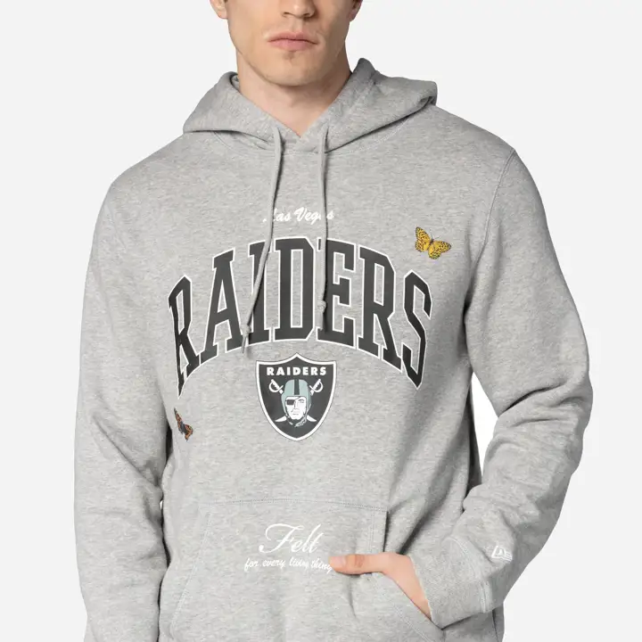 Las Vegas Raiders NFL Homme New Era FELT Collab Hoodie H-GRA