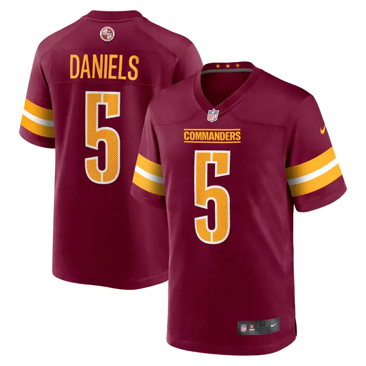Maillot de match NFL des Commanders de Washington Jayden Daniels ROUGE