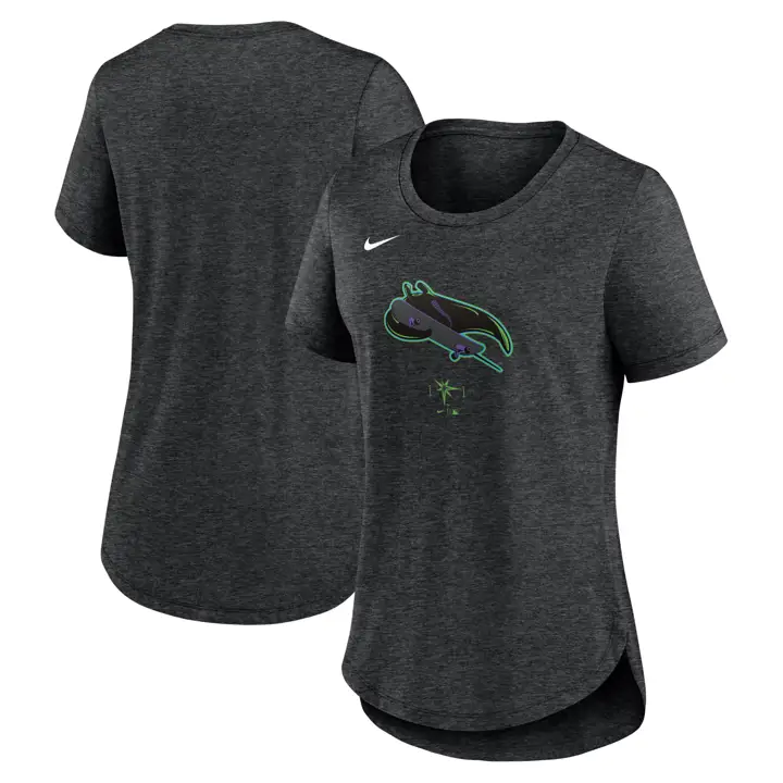 T-shirt en tissu mélangé Nike City Connect MLB des Rays pour femme – Noir
