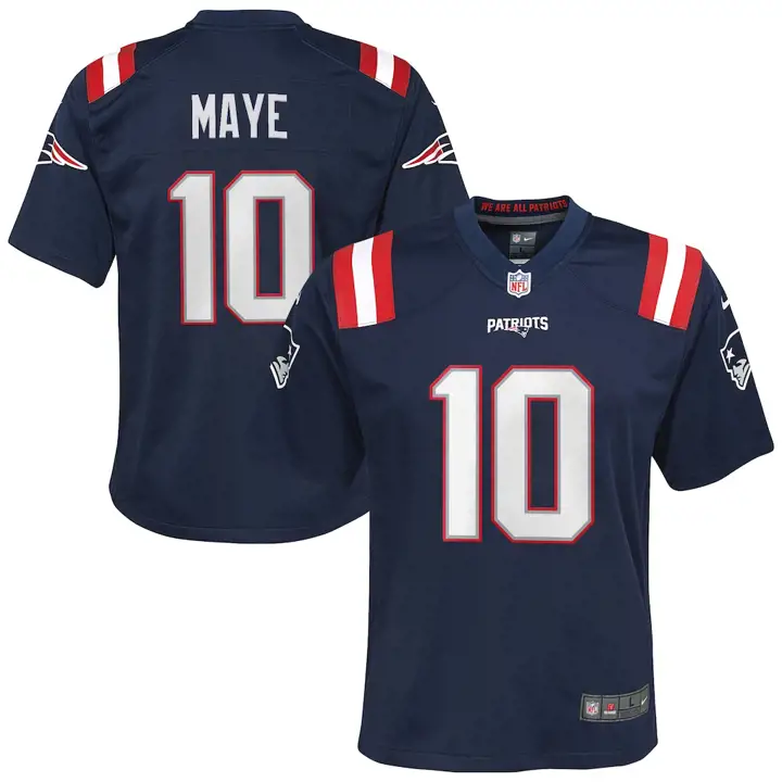 Maillot de match NFL pour jeune NEW ENGLAND PATRIOTS DRAKE MAYE BLEU MARINE