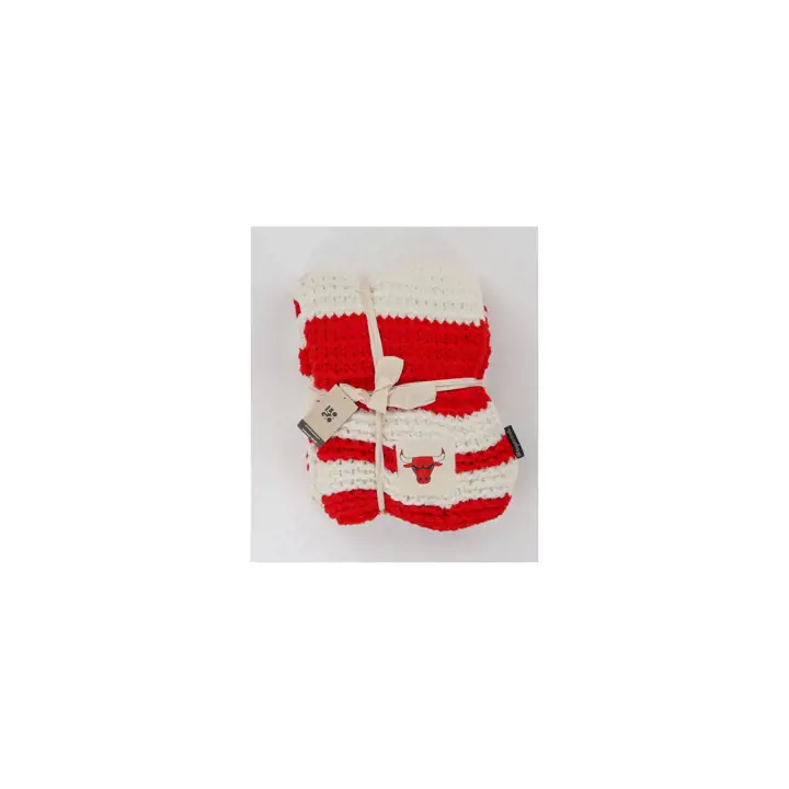 Jeté de tricot torsadé à rayures Chicago Bulls 50x60 AST