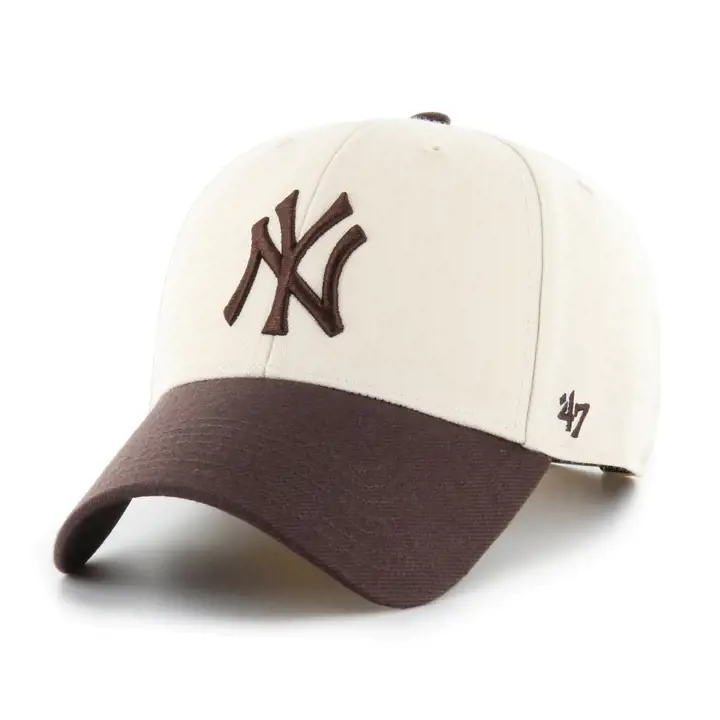 Casquette '47 MVP deux tons naturel/marron avec patch latéral MLB des NEW YORK YANKEES