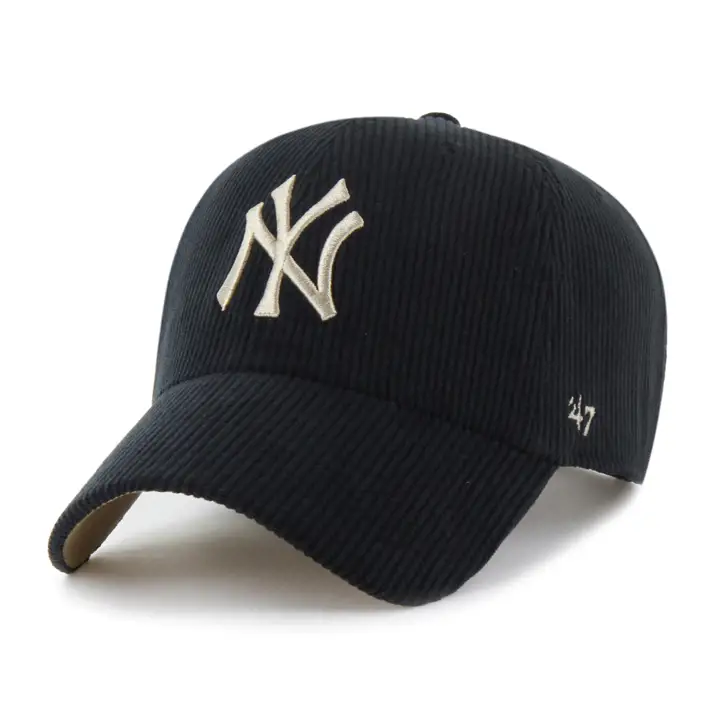 Casquette ajustée NY YANKEES MLB noir/kaki en velours côtelé '47 Clean Up BLK