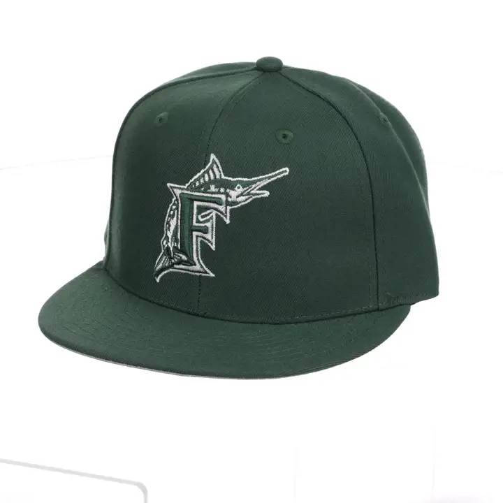 Casquette ajustée basique MLB Florida Marlins Vert foncé/Blanc