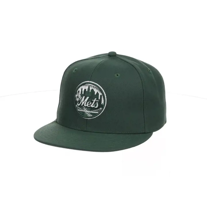 Casquette ajustée basique New York Mets MLB Vert Foncé/Blanc