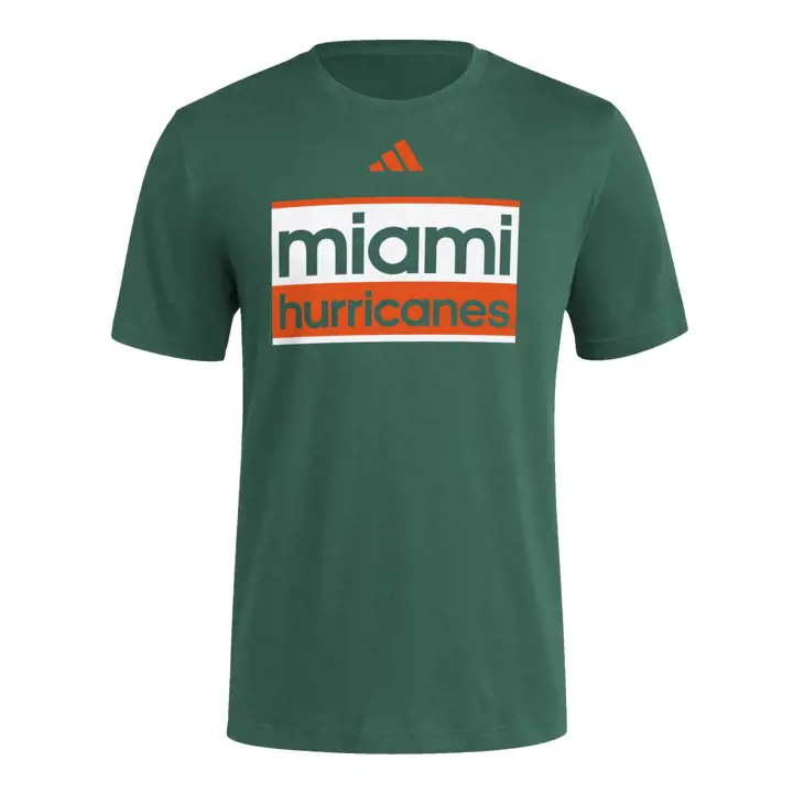 T-shirt Vert Miami Hurricanes NCAA Enseigne de Rue