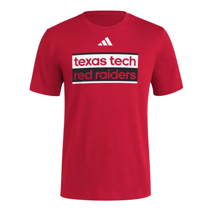 T-shirt Rouge NCAA Texas Tech Red Raiders en forme de panneau de rue