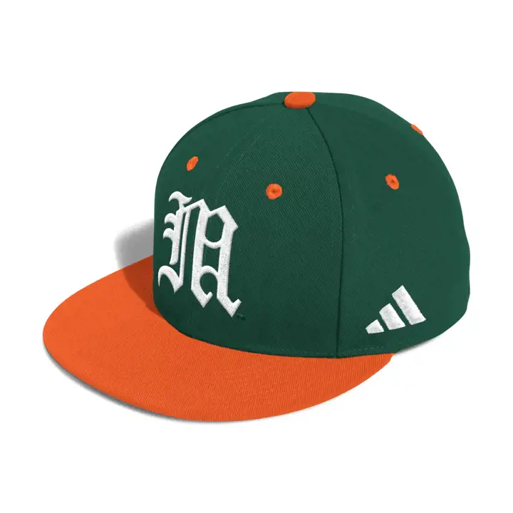 Casquette de baseball ajustée en laine NCAA Miami Hurricanes vert