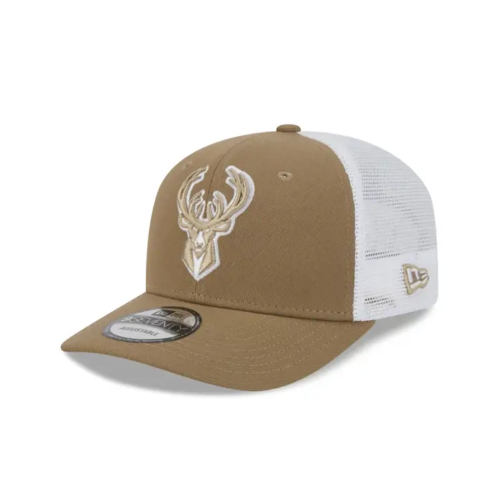 Milwaukee Bucks NBA Kaki/Blanc 9SEVENTY Trucker Kaki/blanc/gris