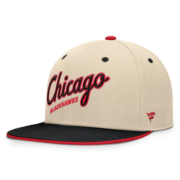 Blackhawks 24 Casquette Snapback Hiver Naturel/Rouge Vintage