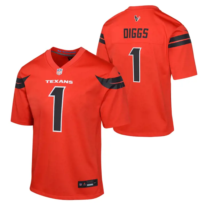 Maillot de match NFL Houston Texans pour jeune (modèle alternatif) Stefon Diggs, rouge